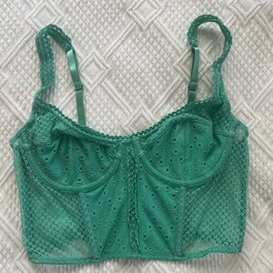 Ghanda Teal Lace Tank Top